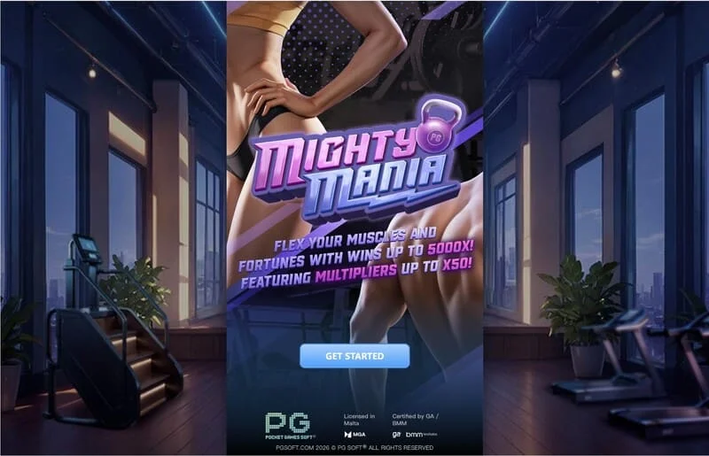 Mighty Mania – menu chính và màn hình chọn mức cược