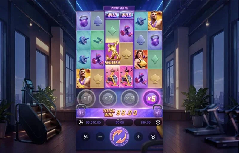 Mighty Mania – màn hình trò chơi chính với lưới 6x4
